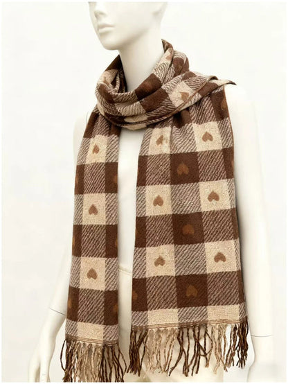 Cozy Checkered Winter Scarf Shawl
