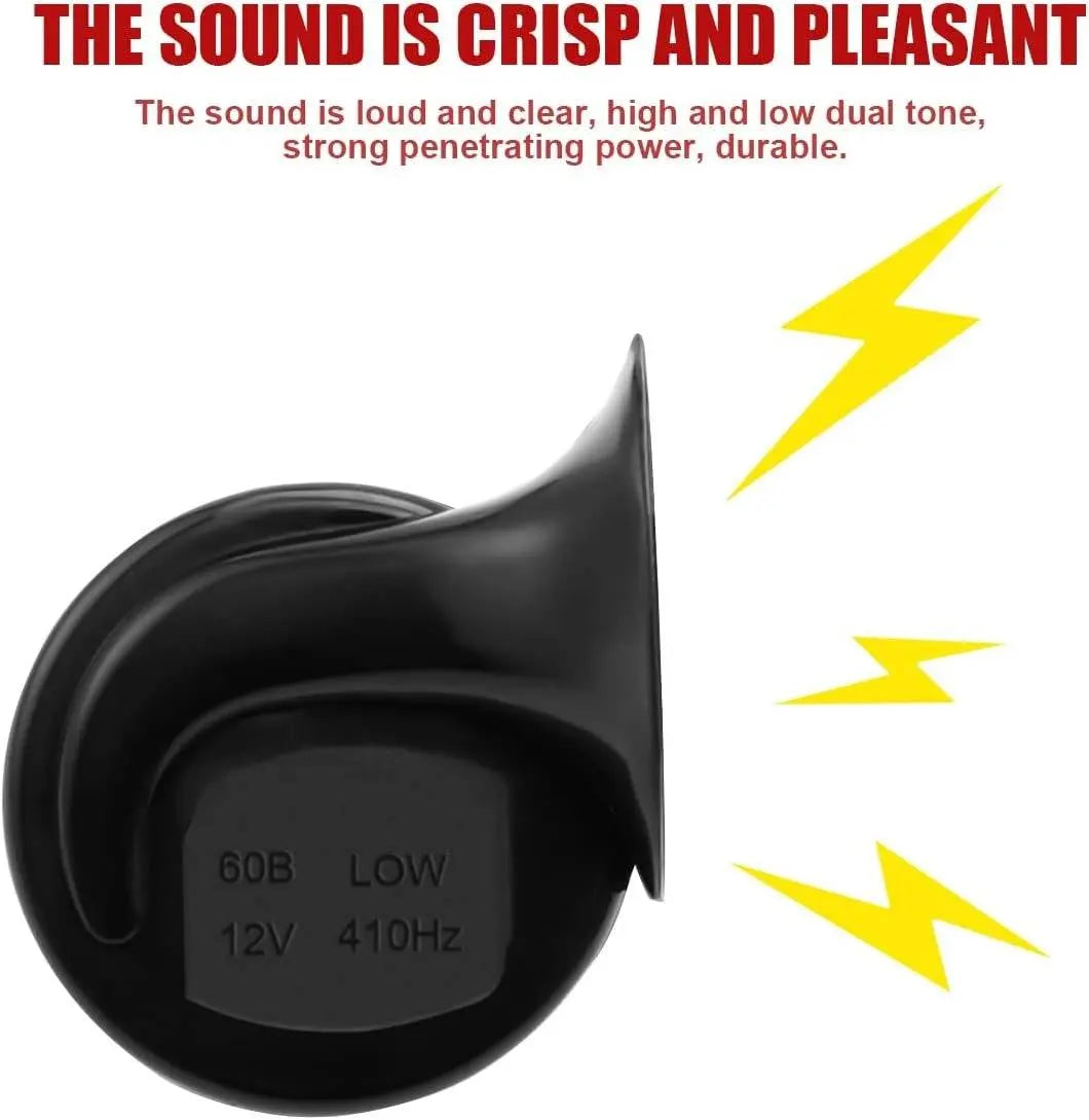 12V Dual-Tone Horn with Universal Mounting and Waterproof ABS Housing, Snail Style Kora Picks