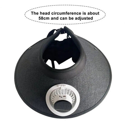 Wide Brim Sun Hat with Solar Powered Fan