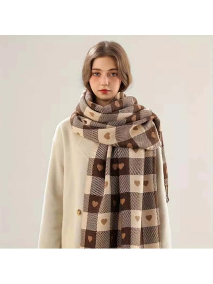 Cozy Checkered Winter Scarf Shawl