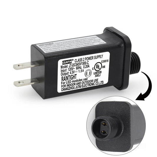 PREMIER ADAPTER Power Supply CZJUTAI JT-DC045V1500-IP44 4.5V 1.5A for Christmas, String, Projector, Lawn, Inflatable Devices (1 