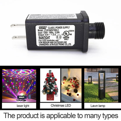 4.5V DC Power Adapter with 1.5A Output and Compact Black Housing for Decorative Lights Kora Picks