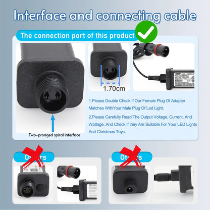 4.5V DC Power Adapter with 1.5A Output and Compact Black Housing for Decorative Lights Kora Picks