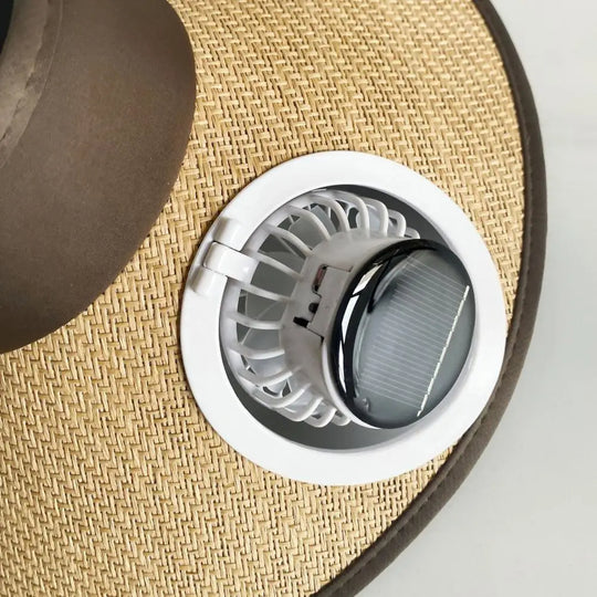 Wide Brim Sun Hat with Solar Powered Fan