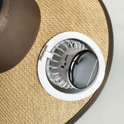 Wide Brim Sun Hat with Solar Powered Fan