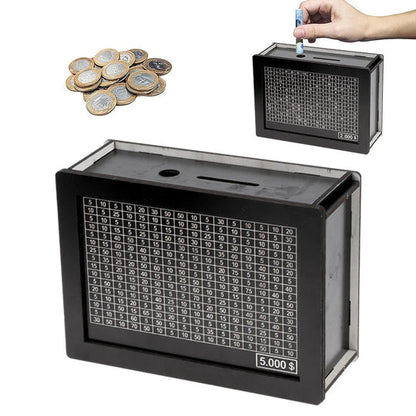 Wooden Piggy Bank for Adults with Counter