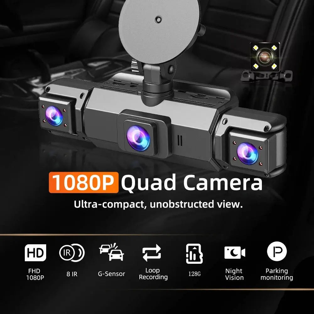4-Channel Dash Cam with 1920P Front Camera and Night Vision, WiFi App, Parking Monitor Kora Picks