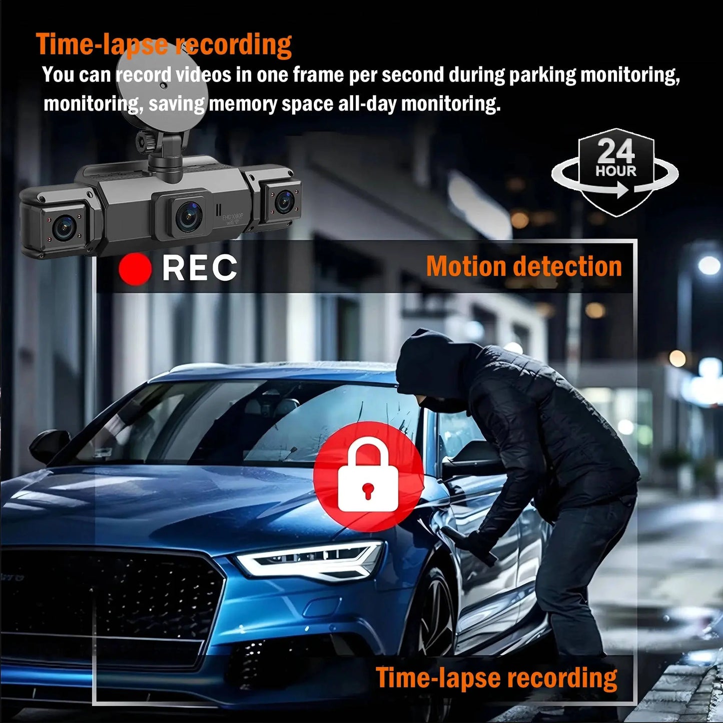 4-Channel Dash Cam with 1920P Front Camera and Night Vision, WiFi App, Parking Monitor Kora Picks