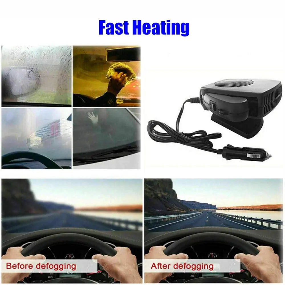 12V Car Heater with Ceramic Element and Fan, 150-300W Compact Dashboard Unit Kora Picks