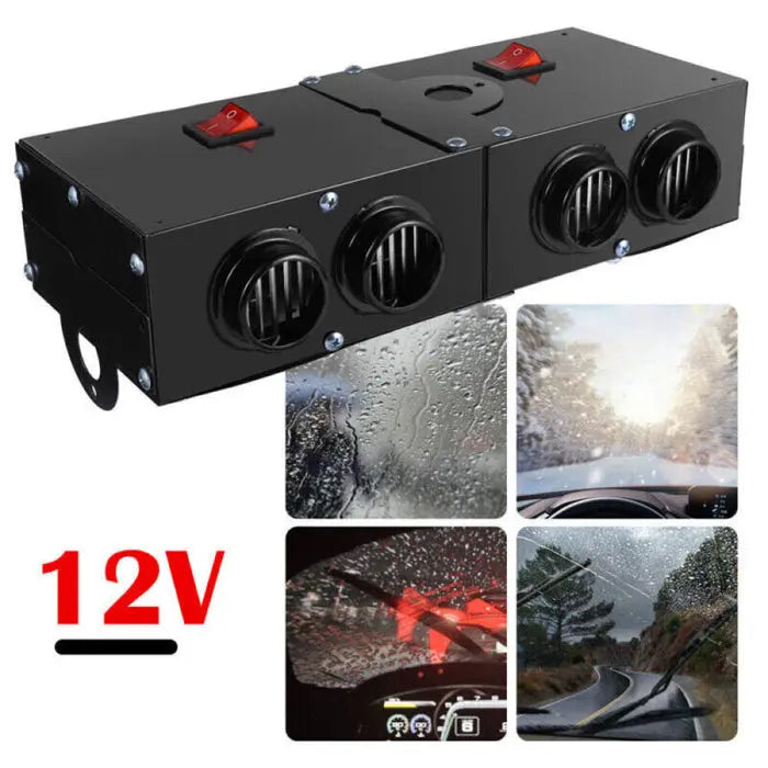 12V Car Heater with Ceramic Heating and Dual Switch, Four Outlets for Fast Defrost Kora Picks