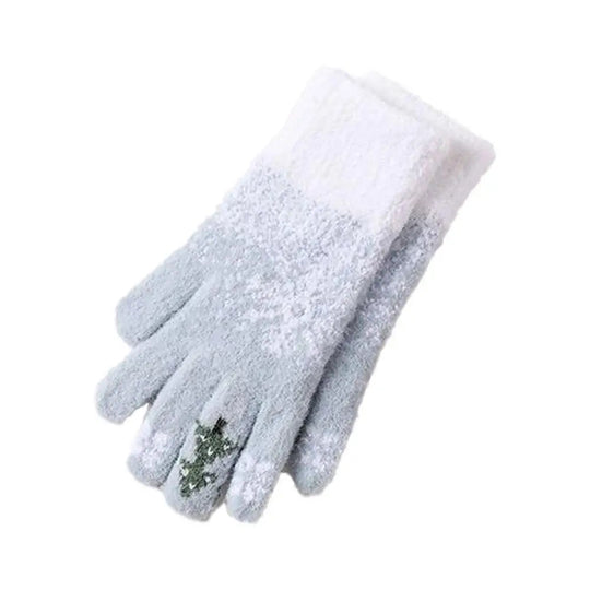 Festive Fleece Lined Knit Fingerless Gloves